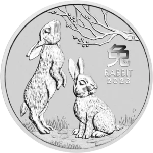 Australian Perth Mint Lunar Rabbit 2023 Silver 2 oz BU Coin