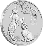 Australian Perth Mint Lunar Rabbit 2023 Silver 1/2 oz BU Coin